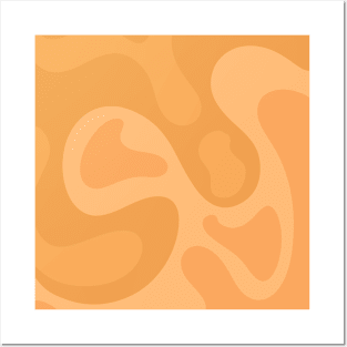 Drippy liquid swirl patterns orange yellow style (preppy) Posters and Art